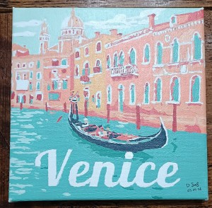 My paint-by-numbers of a scene of Venice